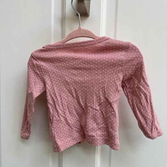 Carter’s 6M Pink & White Polka Dot Girls Long Sleeve Top - Picture 2 of 4